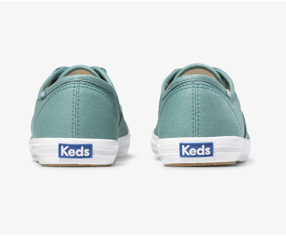 Womens Keds Sneakers - Champion Solids - Turquoise - 7096-XVJSK